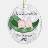 Zwillings-erste Weihnachtsverzierung Keramikornament (Links)