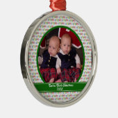 Zwillings-erste Weihnachtsverzierung Silbernes Ornament (Rechts)