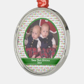 Zwillings-erste Weihnachtsverzierung Silbernes Ornament (Links)