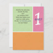 Zwillings-erster Geburtstag Einladung (Vorderseite)