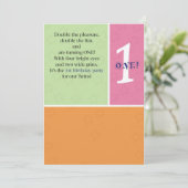 Zwillings-erster Geburtstag Einladung (Stehend Vorderseite)