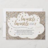 Zwillings-Funkeln-Funkeln-Stern-Babyparty Dankeskarte (Vorderseite)