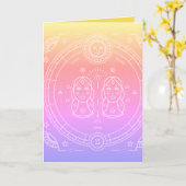 ZWILLINGS-GEBURTSTAG KARTE (Gelbe Blume)