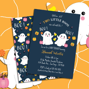 Zwillings-Geister-Halloween-Baby-Shower-Einladung Einladung