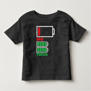 Zwillings-Geschenk-Ideen-Vater-Batterie leer Kleinkind T-shirt