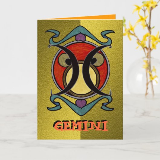 Zwillings-Gruß-Karte Karte (Gelbe Blume)