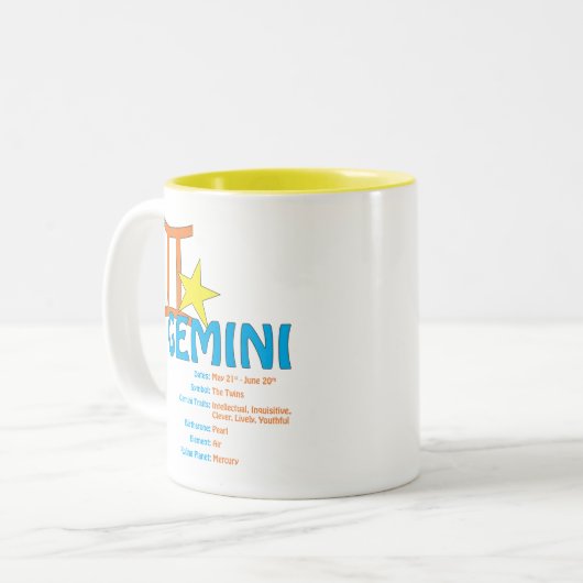 Zwillings-Merkmal-Tasse Zweifarbige Tasse (Vorderseite Links)