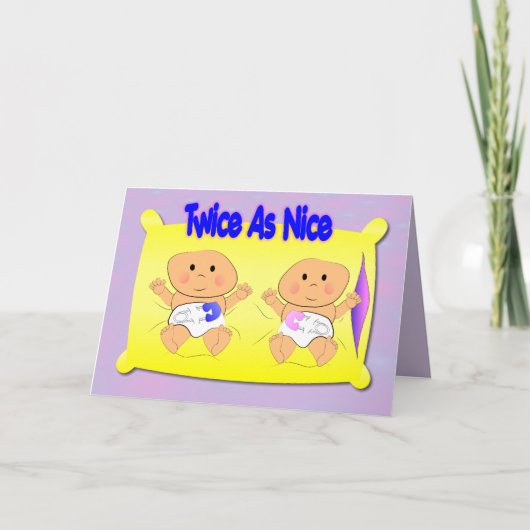 Zwillings-Mitteilungs-Karte Ankündigung (Vorderseite)