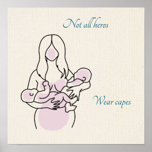 Zwillings-Mutter Superheldin Poster
