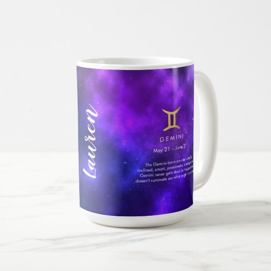 Zwillings-personalisierte Kaffee-Tasse Kaffeetasse (VorderseiteRechts)