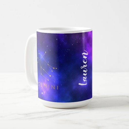 Zwillings-personalisierte Kaffee-Tasse Kaffeetasse (Vorderseite Links)
