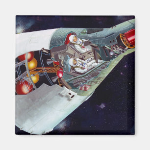 Zwillings-Raumfahrzeug-Ausschnitt Magnet