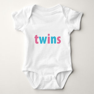 ZWILLINGS-SAMMLUNG - gemischt {Aqua + Rosa} Baby Strampler