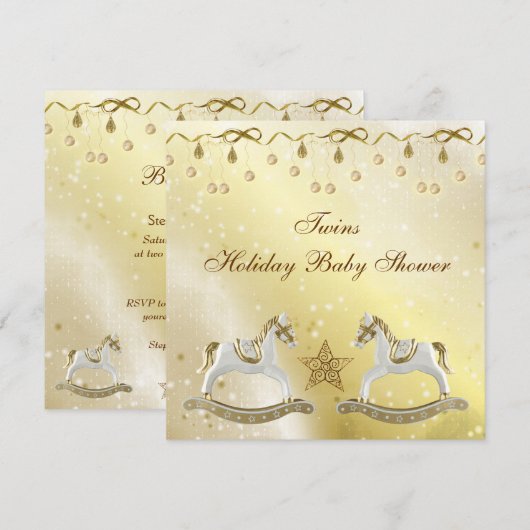 Zwillings-Schaukelpferd-neutrale Einladung (Vorne/Hinten)