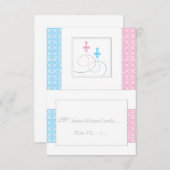 Zwillings-Taufe-Tabellen-Platzkarte |, das Sie Einladung (Vorne/Hinten)