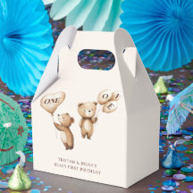 Zwillings-Teddybär-Balloons 1. Geburtstag