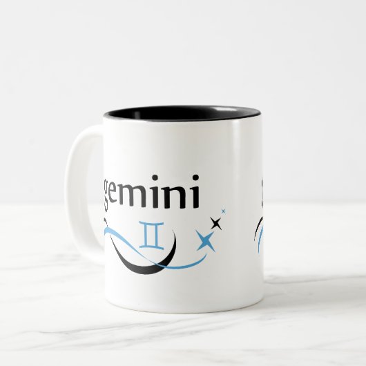 Zwillings-Tierkreis-Astrologie-Tasse Zweifarbige Tasse (Vorderseite Links)