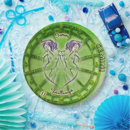 Zwillings-Tierkreis-Astrologieentwurf Pappteller (Party)