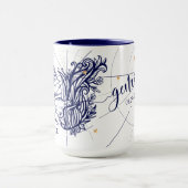 Zwillings-Tierkreis-Marine-Blau u. Tasse (Zentrum)