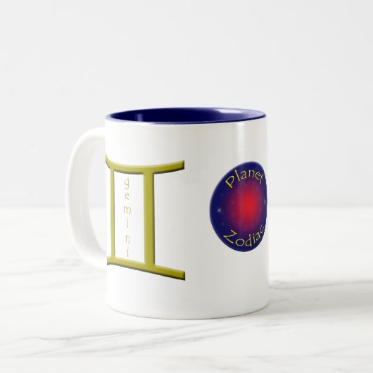 Zwillings-Tierkreis-Symbol-Tasse Zweifarbige Tasse (Vorderseite Links)