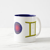 Zwillings-Tierkreis-Symbol-Tasse Zweifarbige Tasse (VorderseiteRechts)