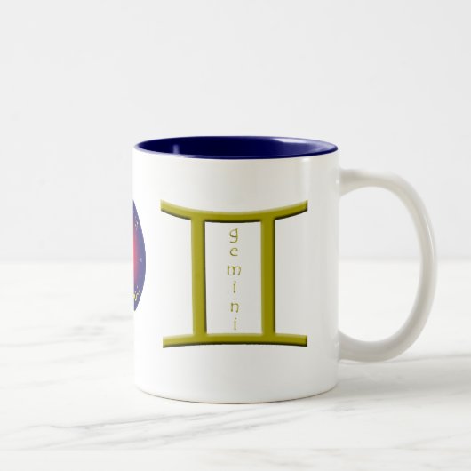 Zwillings-Tierkreis-Symbol-Tasse Zweifarbige Tasse (Rechts)