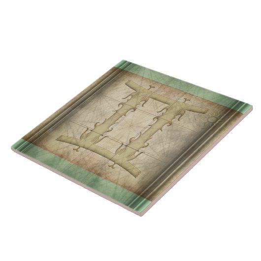 Zwillings-Tierkreis-Zeichen Fliese (Seite)