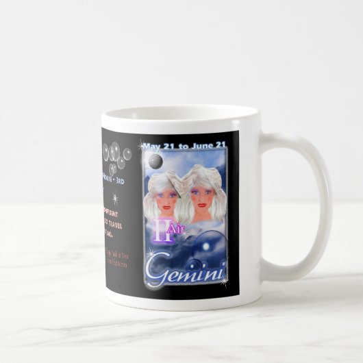 Zwillings-Tierkreisschale oder -Tasse Kaffeetasse (Rechts)