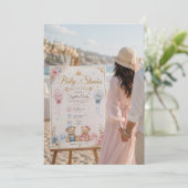 Zwillings-Willkommensschild-Mockup Einladung (Stehend Vorderseite)