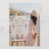 Zwillings-Willkommensschild-Mockup Einladung (Vorderseite)