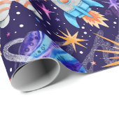 Zwillingsastronauten im Weltraum-Foto Geschenkpapier (Rolleneckpunkt)