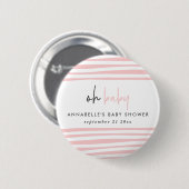 Zwillingsbaby-Dusche Rosa Blau Moderne Typografie  Button (Vorne & Hinten)