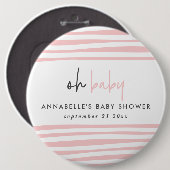 Zwillingsbaby-Dusche Rosa Blau Moderne Typografie Button (Vorne & Hinten)