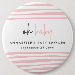 Zwillingsbaby-Dusche Rosa Blau Moderne Typografie  Button