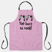 Zwillingsbaby-Fußabdrücke auf Gingham Schürze (Vorderseite)
