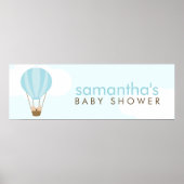 Zwillingsbabys in einem grünen Heißluftballon Poster (Vorne)