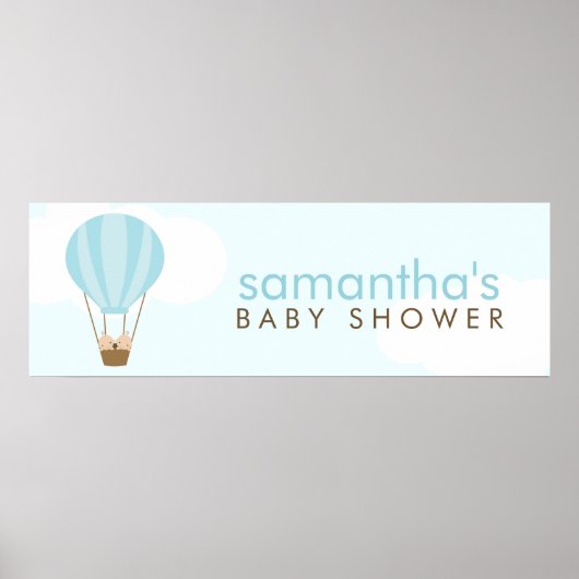 Zwillingsbabys in einem grünen Heißluftballon Poster (Vorne)