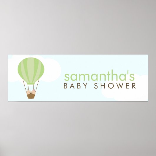 Zwillingsbabys in einer Ballon Babydusche Poster (Vorne)
