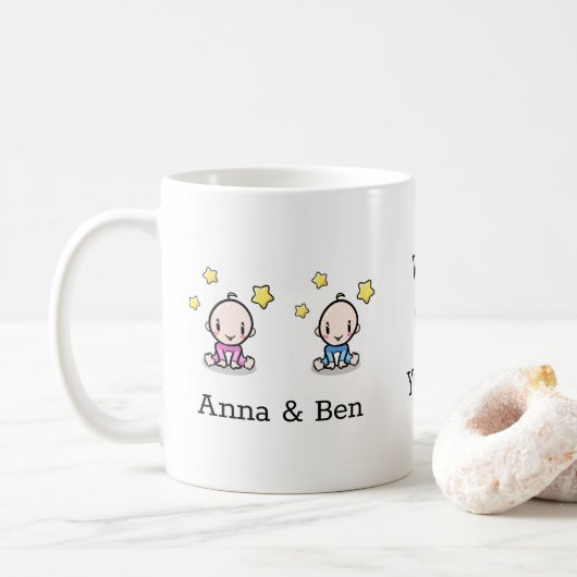 Zwillingsbabys: Liebe Mama Tasse, Kaffeetasse (Mit Donut)