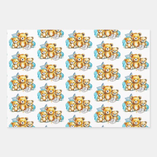 Zwillingsbabys mit Colour Baby Shower oder New Bab Geschenkpapier Set (Vorderseite 3)