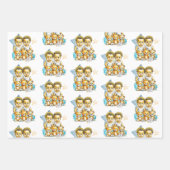Zwillingsbabys mit Colour Baby Shower oder New Bab Geschenkpapier Set (Vorderseite)