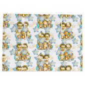 Zwillingsbabys mit Colour Baby Shower oder New Bab Große Geschenktüte (Rückseite)