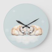 Zwillingsbär-Kinderzimmer Große Wanduhr (Vorderseite)