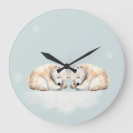 Zwillingsbär-Kinderzimmer Große Wanduhr