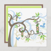 Zwillingsbäume Zwillingsbäume in Pod Baby Dusche Einladung (Vorne/Hinten)