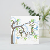 Zwillingsbäume Zwillingsbäume in Pod Baby Dusche Einladung (Stehend Vorderseite)