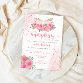Zwillingsblush Pink und Goldfall Pumpkin Baby Dusc Einladung