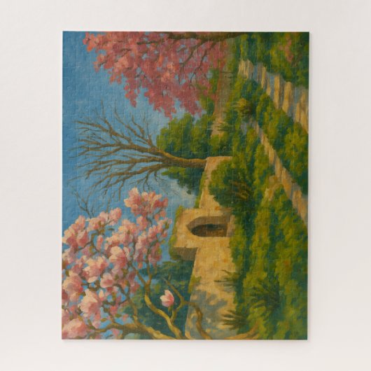 Zwillingsblüten - Stille Gartenpfade Puzzle (Vertikal)