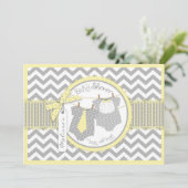 Zwillingsboys Krawatte Bow Krawatte Zickzack Print Einladung (Stehend Vorderseite)