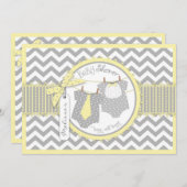 Zwillingsboys Krawatte Bow Krawatte Zickzack Print Einladung (Vorne/Hinten)